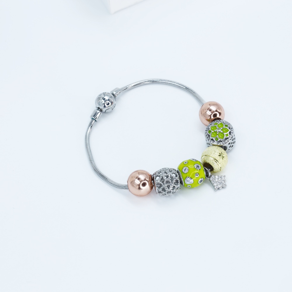 Green and silver | Pandora bracelet designs, Pandora bracelet charms, Charm  bracelet