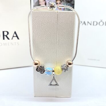 Silver Pandora For Women's | Heart And Bronze Balls Charms Bracelet | Silveradda