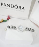 silver pandora diamond watch for womens