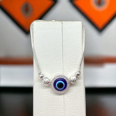 Silver Evil Eye Bracelet For Girls | 925 Silver Adjustable Bracelet