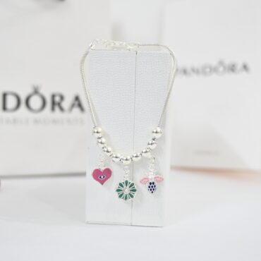Silver Pandora Heart Bracelets For Women | Silver Flower Bracelet For Girls