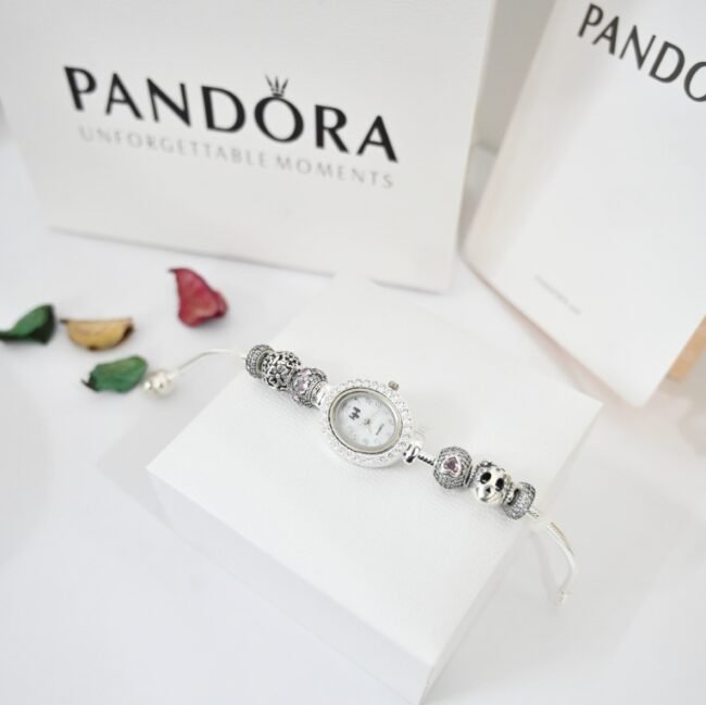 silver pandora heart diamond watch for womens