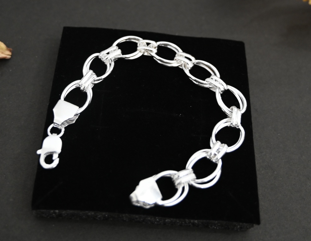 Mens Hammered Silver Bracelet | Hersey & Son Silversmiths