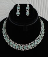 Silveradda 92.5 Italian Sterling Silver Green Necklace for Women