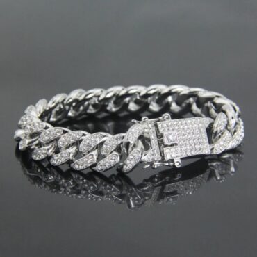 mens silver diamond bracelet