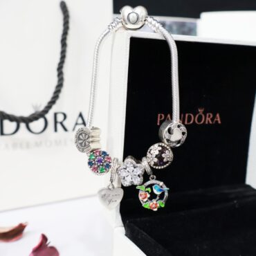 Pandora Bracelet For Women | Silver Flower Charm Pandora Bracelet For Girls