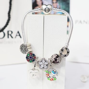 Pandora Bracelet For Women | Silver Flower Charm Pandora Bracelet For Girls