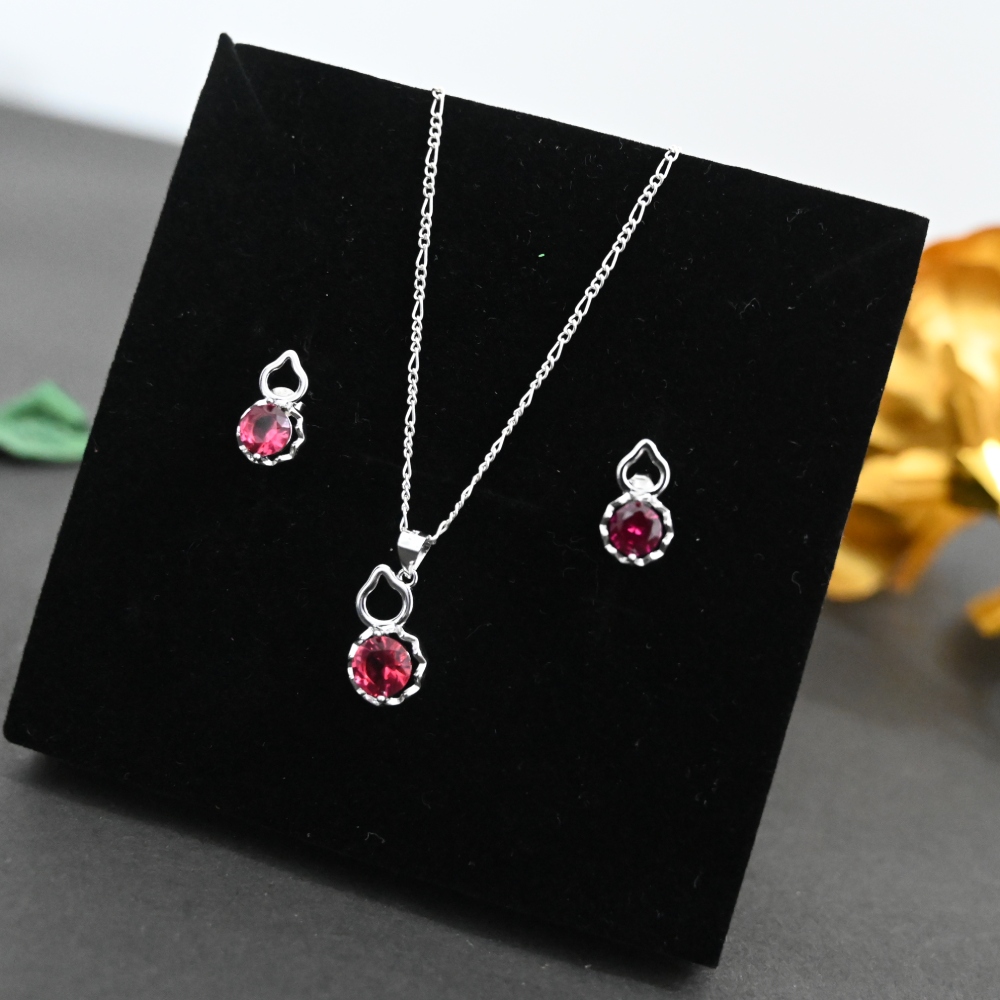 Free 1/2 cttw Round Lab Diamond Pendant and Earring Set in Sterling Si –  With Clarity