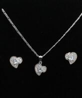 Heart Shape Silver Necklace For Womens | 925 Silver Pendant Chain Set