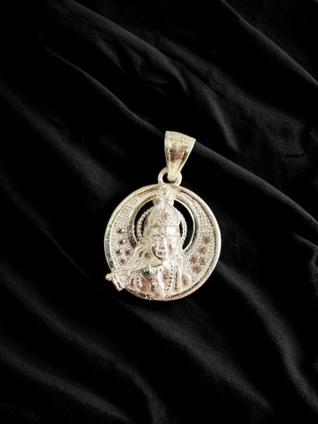 Lord Krishna Silver Pendant | 925 Silver Pendant | Silveradda