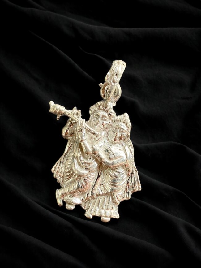 Radha Krishna Silver Pendant | 925 Silver Pendant | Silveradda