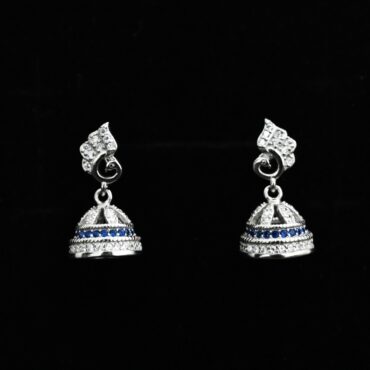 Silver Earring For Womens | Peacock Design Diamond Earrings