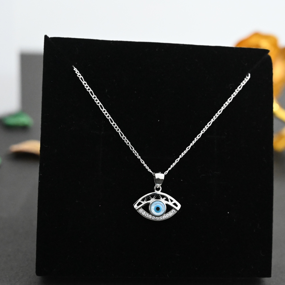 Evil Eye Cabochon Charm Necklace | Fine jewelry solid silver gold-finish  necklaces bracelets earrings