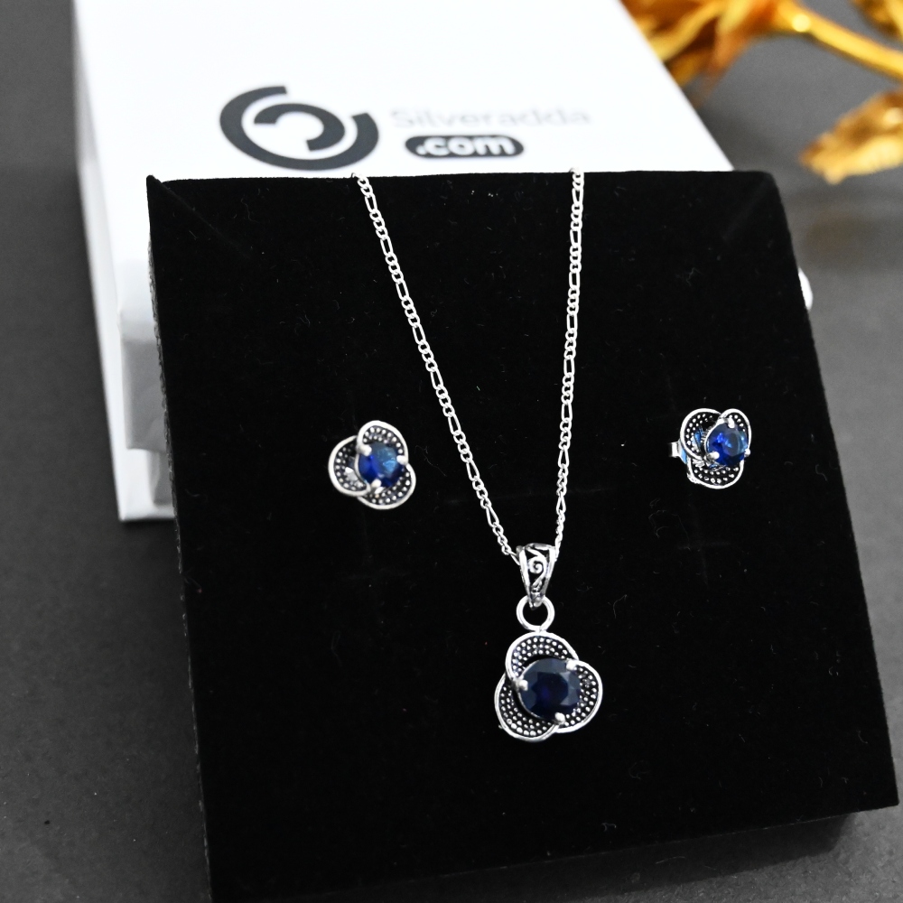 Blue Opal Cross Necklace – Super Silver