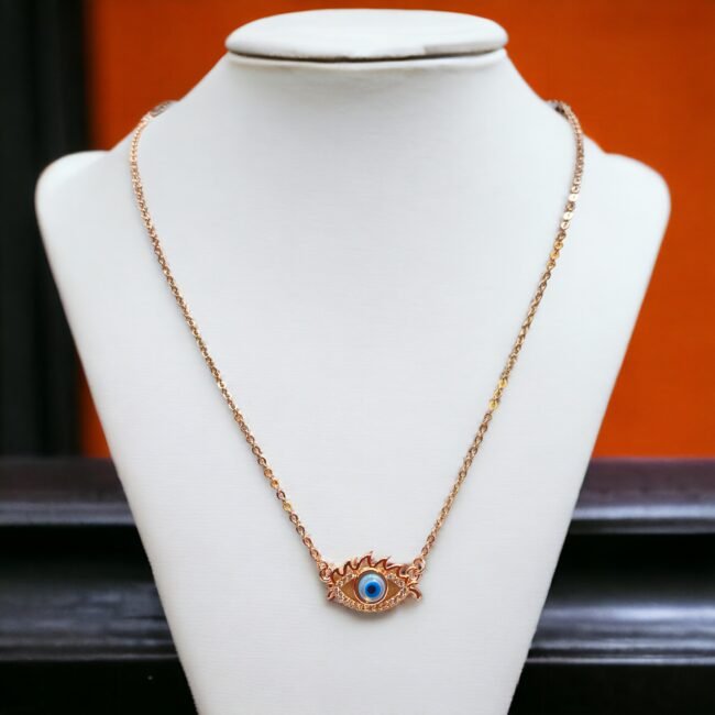 Evil Eye Silver Necklace For Women's | 925 Rose Gold Girl's Necklace | Silveradda