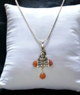 Lord Shiva Silver Chain Rudraksha Pendant | 925 Silver Pendant And Chain | Silveradda