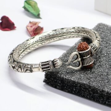 Lord Shiva Trishul Silver Kada For Men's By Silveradda