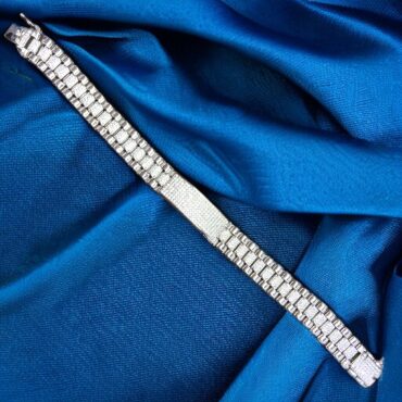 Iced Out Diamond 925 Pure Silver Bracelet For Men's | Silveradda