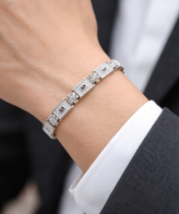 Iced Out Diamond 925 Pure Silver Bracelet For Men's | Silveradda