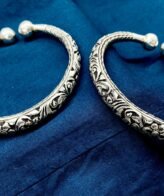 Rajasthani Silver Leg Kada | 925 Silver Ankle Bangle | Silver Chitai Ankle Leg Kada