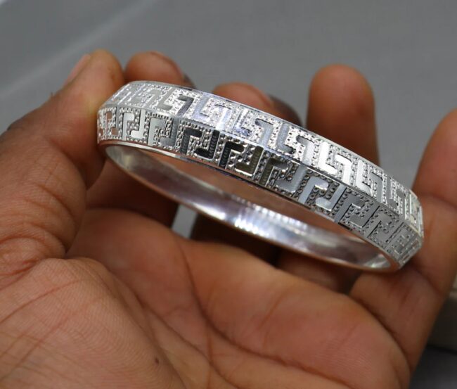 Solid Pure Silver Kada For Men | 925 Punjabi Silver Kada For Men | Silveradda