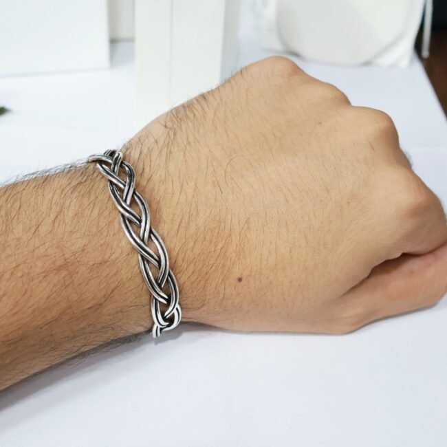 925 Silver Twisted Kada For Men By Silveradda