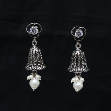 Bell Design Silver Earrings | 925 Silver Antique Earrings By Silveradda