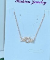 Diamond Rose Gold Heart Silver Necklace For Women By Silveradda