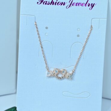 Diamond Rose Gold Heart Silver Necklace For Women By Silveradda