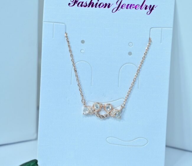 Diamond Rose Gold Heart Silver Necklace For Women By Silveradda