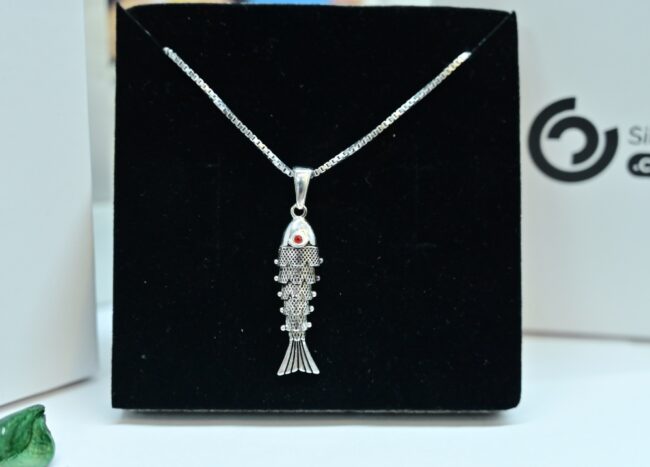 Fish Silver Pendant | 925 Pure Silver Chain Pendant By Silveradda