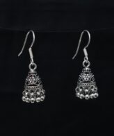 Flower Hanging Silver Earrings | 925 Silver Jhumki Earrings By Silveradda