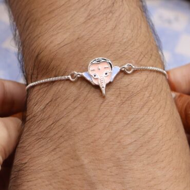 Ganesh Silver Bracelet Rakhi | 925 Silver Bracelet | Silveradda