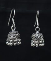 Hanging Design Silver Earrings | 925 Silver Jhumki Earrings By Silveradda