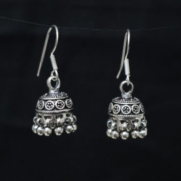 Hanging Design Silver Earrings | 925 Silver Jhumki Earrings By Silveradda