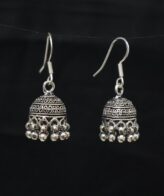 Hanging Silver Earrings | 925 Silver Round Jhumki Earrings By Silveradda