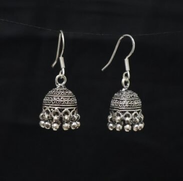 Hanging Silver Earrings | 925 Silver Round Jhumki Earrings By Silveradda