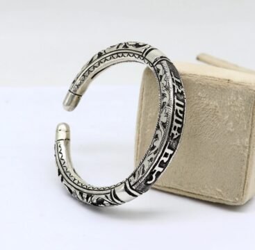 Jai Mata Di Silver Kada For Men | 925 Silver Cuff Kada For Men | Silveradda