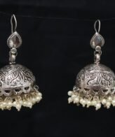 Large Hanging Silver Earrings | 925 Silver Pearl Earrings By Silveradda