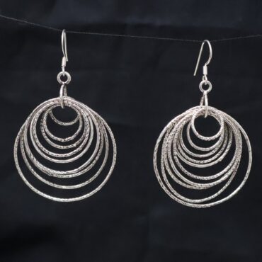 Large Hanging Silver Earrings | 925 Silver Ring Earrings By Silveradda