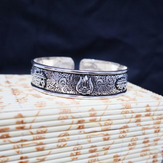 Mahakal Trishul Silver Kada For Men | Pure Silver Cuff Kada For Men By Silveradda