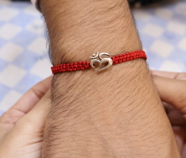 OM Design Silver Rakhi | Pure Silver Rakhi | Silveradda