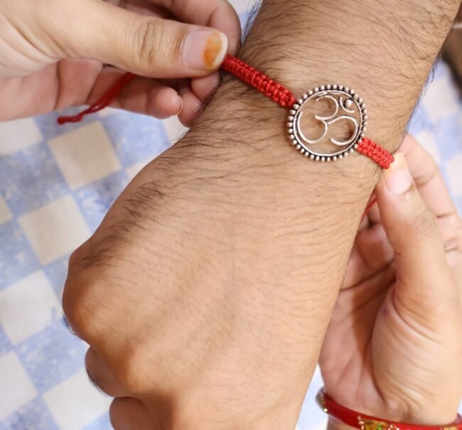 OM Silver Rakhi | Pure Silver Rakhi | Silveradda