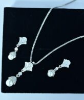 Pearl Silver Necklace Set | Pure Silver Chain Pendant Set By Silveradda