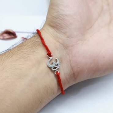 Pure Silver Rakhi | OM Design Silver Rakhi By Silveradda