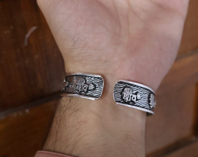 Shiv Silver Kada For Men | Pure Silver Cuff Kada For Men By Silveradda