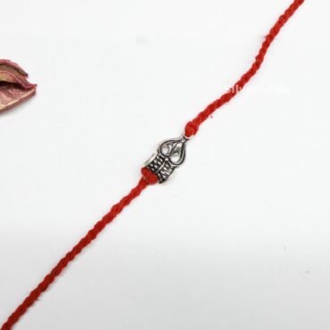 Shiv Trishul Design Silver Rakhi By Silveradda