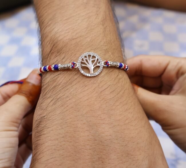 Tree Design Silver Rakhi | Pure Silver Rakhi | Silveradda