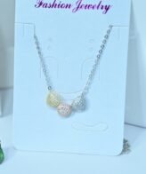 Tricolour Heart Silver Necklace For Women By Silveradda