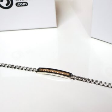 925 Sterling Silver Turkish Black Stone Bracelet for Men